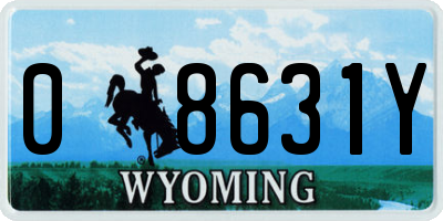 WY license plate 08631Y