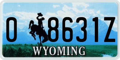 WY license plate 08631Z