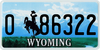 WY license plate 086322