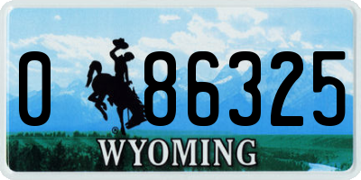 WY license plate 086325