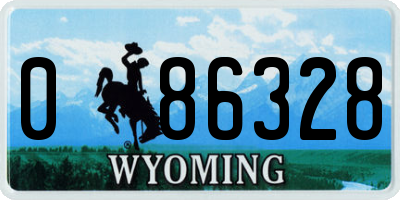 WY license plate 086328