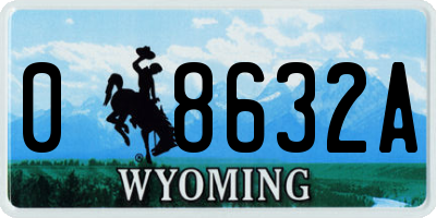 WY license plate 08632A