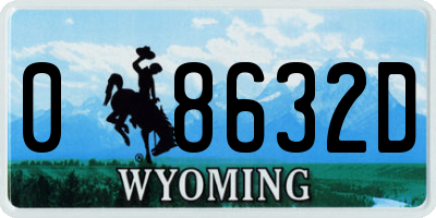 WY license plate 08632D