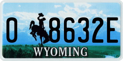WY license plate 08632E
