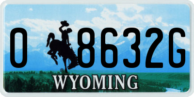 WY license plate 08632G