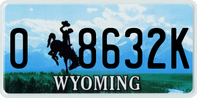 WY license plate 08632K