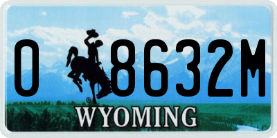 WY license plate 08632M