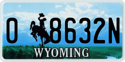WY license plate 08632N