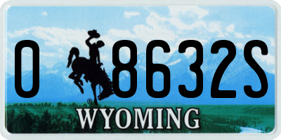 WY license plate 08632S