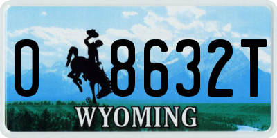 WY license plate 08632T