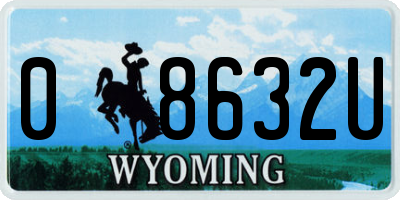 WY license plate 08632U
