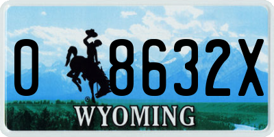 WY license plate 08632X