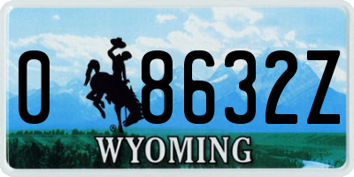 WY license plate 08632Z