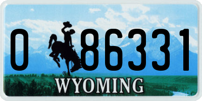 WY license plate 086331