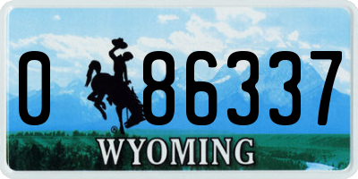 WY license plate 086337