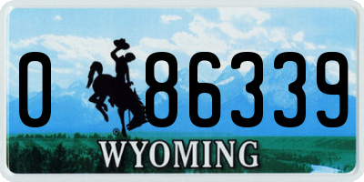 WY license plate 086339