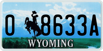 WY license plate 08633A