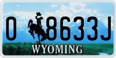 WY license plate 08633J