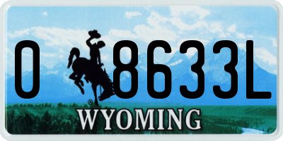 WY license plate 08633L