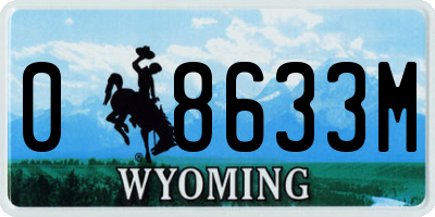 WY license plate 08633M