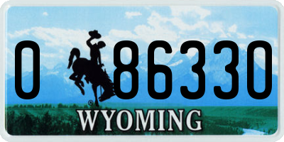 WY license plate 08633O