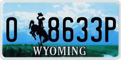 WY license plate 08633P