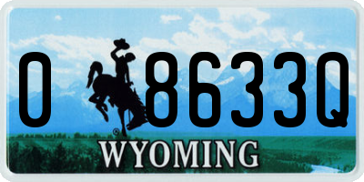 WY license plate 08633Q