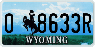 WY license plate 08633R