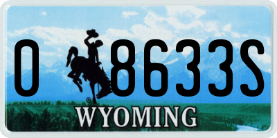 WY license plate 08633S