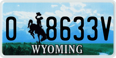 WY license plate 08633V