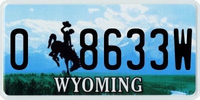 WY license plate 08633W