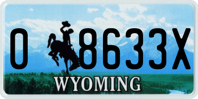 WY license plate 08633X