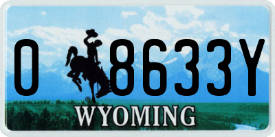 WY license plate 08633Y