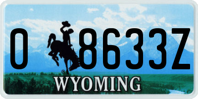 WY license plate 08633Z