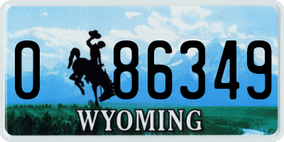 WY license plate 086349