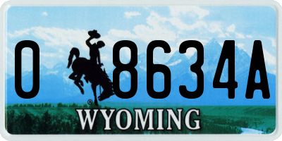 WY license plate 08634A