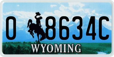WY license plate 08634C