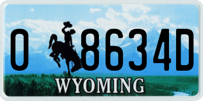 WY license plate 08634D
