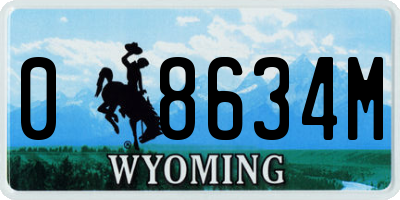 WY license plate 08634M