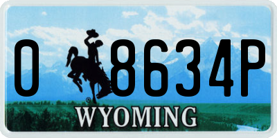 WY license plate 08634P
