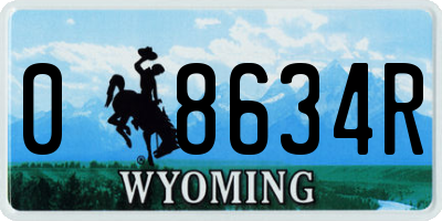 WY license plate 08634R
