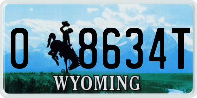 WY license plate 08634T