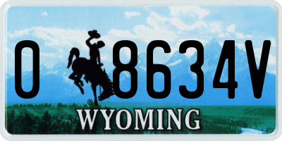 WY license plate 08634V