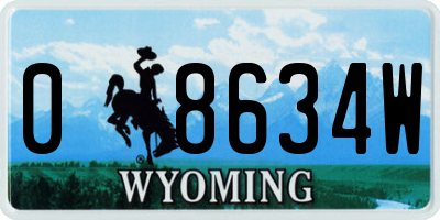 WY license plate 08634W