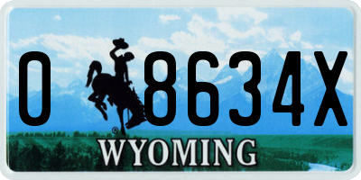 WY license plate 08634X