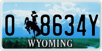 WY license plate 08634Y