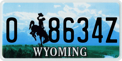 WY license plate 08634Z