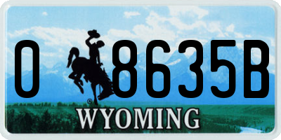 WY license plate 08635B