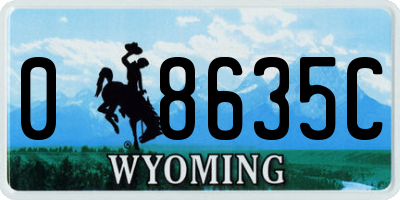 WY license plate 08635C