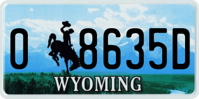 WY license plate 08635D